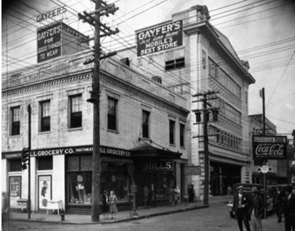 an old photo of a busy city street